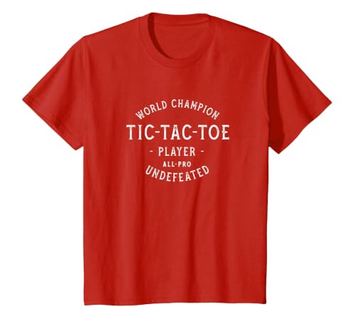 Retro World Champion Tic-Tac-Toe Player Undefeated T-Shirt, Youth, Red, 3T