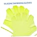 TOGEVAL 2pcs Boy Girl Swim Paddles Gloves Water Gloves for Swimming Practice Diving Unisex Mittens for Boys and Girls Fluorescent for Beginners
