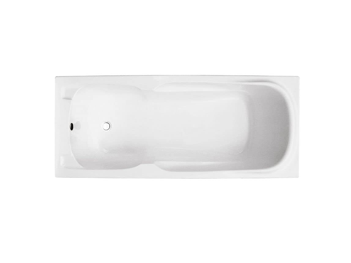 ECOLAM Baignoire rectangle Majka 120x70 cm | tablier en acrylique | pieds siphon + silicone | Baignoire acrylique blanc | Ensemble complet