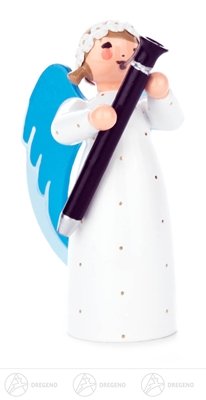 Ange au basson figurine en bois de Noël 7 cm idée cadeau authentique