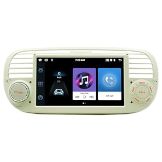 Automodz for Fiat 500 Wireless Carplay Android Car Stereo 2007-2015 with Android Auto 7" Touch Screen Car Radio Bluetooth with Sat Nav WiFi USB SWC RCA FM RDS Rear View Camera for Fiat 500 2007-2015