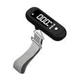 pack all 荷物 旅行はかり 最大50kgまで量れる LCC用 携帯式デジタルスケール 吊り下げ式 LCDスクリーン バックライト付き 風袋引き機能付 バッテリー付き 便利 軽量(ブラック)