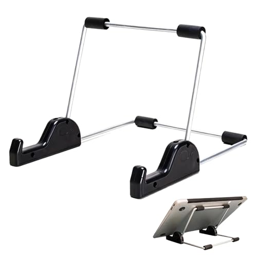 YAFIYGI Tablet Holder for Desk Large Adjustable Stand for Screen and Reader Devices Folding Portable Desktop Stand Square Aluminum Support for Display Stands