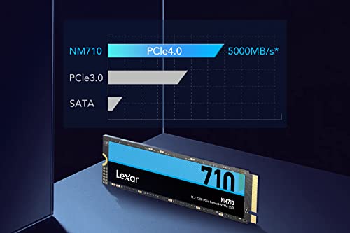 NM710 SSD 500GB, M.2 2280 PCIe Gen4x4 NVMe SSD Interno, Fino a 5000MB/s in Lettura, 2600MB/s in Scrittura, Disco a Stato Solido per PC, laptop e giocatori (LNM710X500G-RNNNG) - Hdd - Immagine 3