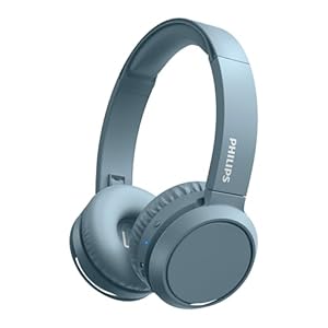PHILIPS H4205 Wireless Headphone,On-Ear Bluetooth Headphone with BASS Boost,Quality Sound,32mm Drivers,29-Hour Battery Life,Fast Charging,Lightweight,Adjustable Cushioned Headband,Soft Ear Cups,Blue
