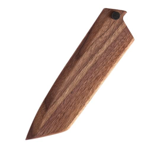 Funda magnética hecha a mano para cuchillos de chef Kiritsuke de madera de nogal negro natural, funda protectora de madera (entrada de bisel, 8