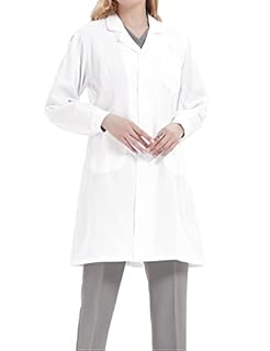 Dorimifa Donna Camice Bianco da Laboratorio Camici per Laboratorio di Chimica Studenti Sottile L