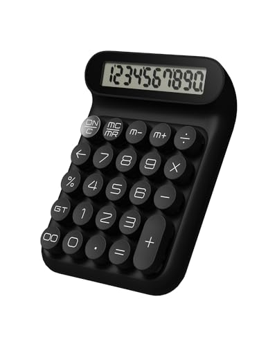 Mechanical Switch Calculator, JS05, Basic 10-Digit Desktop Calculator for Office, School, Home, Business Use (Black)