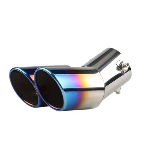 Silenciador de escape universal en acero inoxidable con doble terminal curva negra para coche
