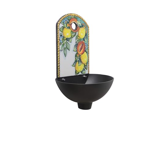 Fontaine Bongiovanni | Fontaine de jardin | Fontaine murale | Modèle Petra A | Aluminium et Pierre de lave |sans robinet | pour maison de jardin | fontaine d'extérieur| fontaine de jardin extérieur