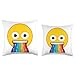 Official Emoji Rainbow Mouth Yellow Smile Face Throw Pillow