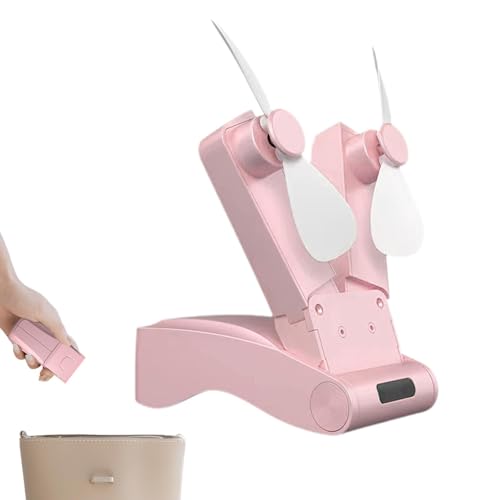 Eastuy Tragbarer Faltventilator, wiederaufladbar, faltbarer Lüfter | Wiederaufladbarer persönlicher Ventilator- Persönlicher Ventilator für Schlafzimmer, tragbarer Ventilator-7