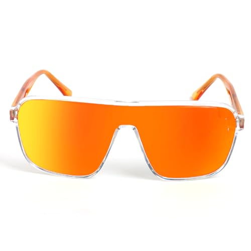 mincl Oversized Shield Square Sunglasses Women Fashion Sun Glasses UV400 Outdoor One Piece Sunglasses For Men Shades (C8)