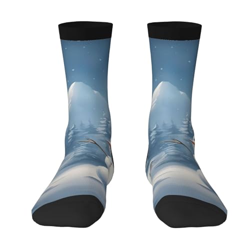 ENRPTY Calcetines de invierno con estampado de muñeco de nieve unisex para adultos, calcetines deportivos cálidos, calcetines lindos