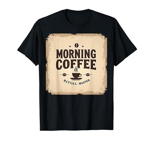 Morning Coffee Ritual Master Dad Design T-Shirt, Men, Black, Large