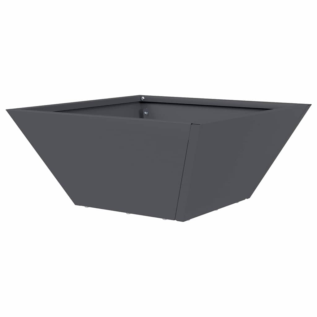 Doniczka ogrodowa metalowa 5 sztuk Antracyt 35x35x15 cm nowoczesna stalowa skrzynia na kwiaty taras balkon trapezowa donica zewnetrzna zestaw