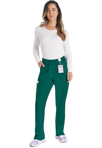 EDS Essentials Scrubs for Women, Yoga-Inspired Pull-On Pant with Four-Way Stretch and Moisture Wicking Plus Size DK005, 2XL, Hunter Green - image 7