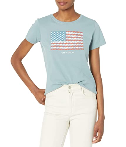T-shirt Crusher Life is Good à manches courtes et motif drapeau géométrique pour homme