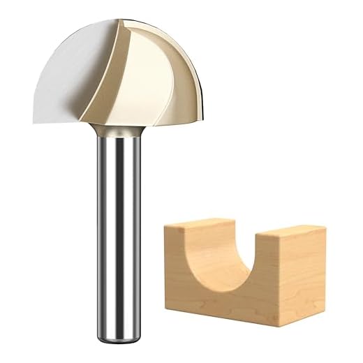 HUHAO 1" Cutting Diameter Cove Box Round Nose Router Bit Set 1/4 Inch Shank, Carbide Tipped Core Box Router Bit for DIY, Woodworking Project