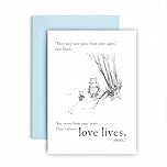Huxters Sympathy Card – Pooh and Piglet Loss and Remembrance – Never from Your Heart – Sorry for Your Loss, Thinking of You, Condolences (Heart)