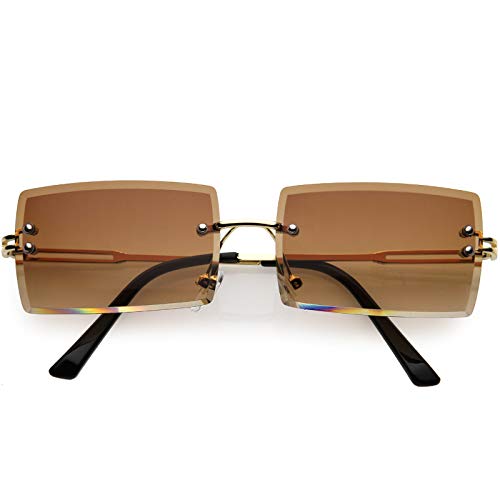 Image of zeroUV - Luxe 90s Inspired Full Rimless Metal Accent Medium Square Sunglasses 57mm