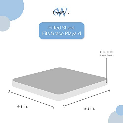 Sheetworld Fitted 100% Cotton Jersey Pack N Play Sheet Fits Graco Square Play Yard 36 X 36, Silver Grey, Made In Usa #TOP7