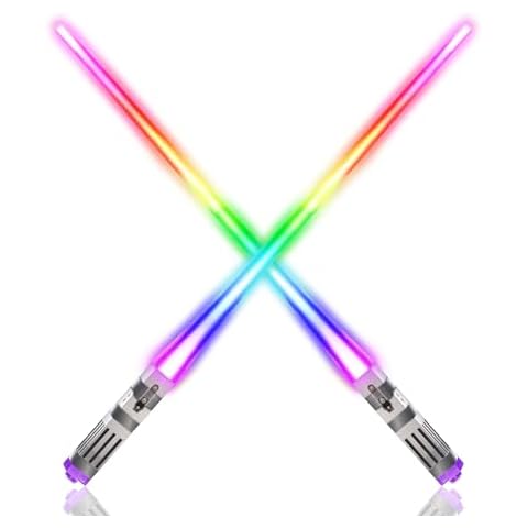 LIGHTSABER CHOPSTICKS LIGHT UP STAR WARS LED Glowing Light Saber Chop Sticks REUSABLE Sushi Lightup Sabers - 8 COLOR MODES 1 Pair Cover