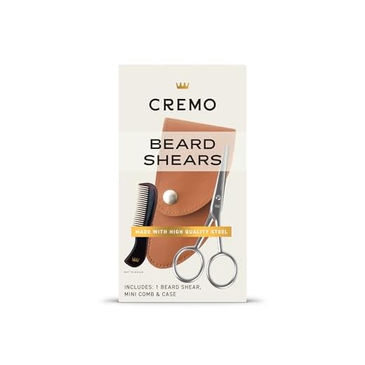 Cremo Beard Accessories, Beard and Mustache Stainless Steel Beard Shears with Synthetic Leather Carrying Case and Comb - Shape, Style And Groom Any Length Facial Hair