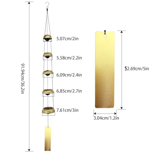 Carillon éolien en métal cuivre antirouille résistant aux intempéries extérieures - 6