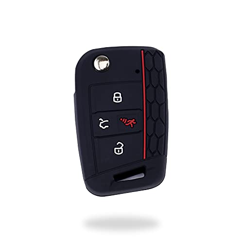 Cerrajería, Ragirno Funda para Llave Compatible con Volkswagen VW Polo y Golf 2018 con 4 Botones. Protector de Silicon para Llaves de Auto. Funda para Llave Auto. Carcasa...