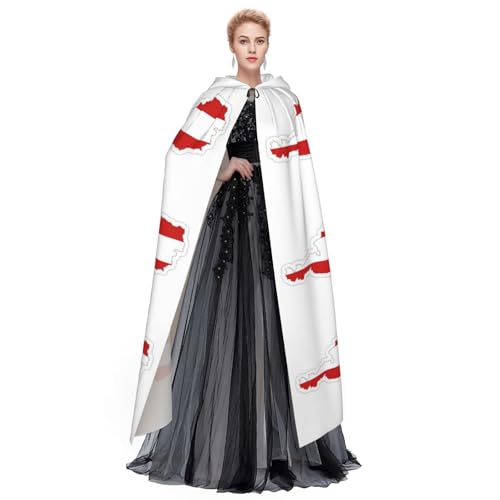 Cape drapeau autrichien à capuche de qualité supérieure pour déguisement sorcier et cosplay