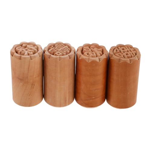 Toyvian 4 pezzi Stampi in Legno per Mooncake e Biscotti Tradizionali Stampi Cinesi per Dolci Focacce e Incisioni Dettagliate per Decorazioni Festive Utensili Facili da Usare e Pulire