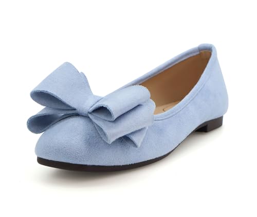 ODORHEISAYO Bowknot Flats Shoes Women Comfortable Dressy Women's Flats Square Toe Casual Slip on Flats for Women2
