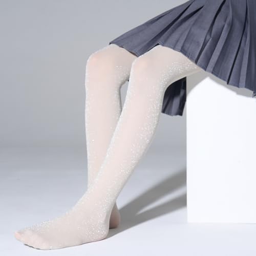 LOLANTA Girls Shimmer Tights Kids Semi Opaque Shiny Dance Stockings 2 Pack Ultra Soft Stretchy Pantyhose 3-12 Years4