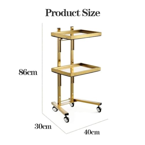 Carrito utilitario rodante – Carrito de almacenamiento de acero inoxidable de 3 niveles con ruedas para cocina, salón, hogar y organización de negocios