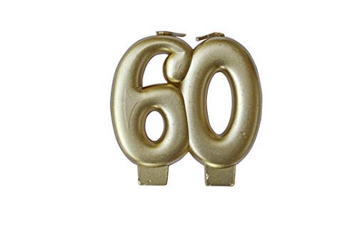 Bougie d'or 60Th Birthday de 3 pouces élégante pour événement de prestige