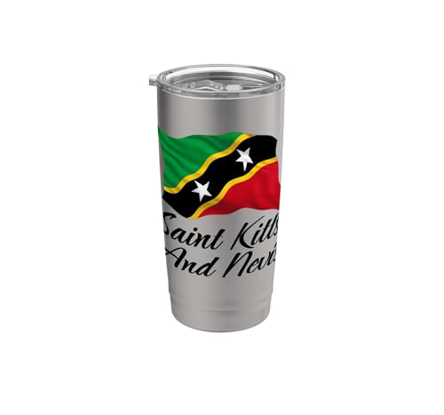 St. Kitts & Nevis Flagge Patriotische Männer Frauen Kinder Kittitia Doppelwandiger Edelstahl-Thermobecher