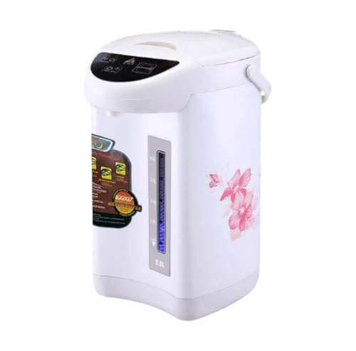 pisipe 電気ポット 5.8L節電対策 簡単操作 ポット マイコン式 保温温度調整 安全ロック機能 水位窓 ロック機能家庭用電気湯たんぽ 自動保温 再沸騰 給湯 節 過昇温度防止 省エネ 保温 シンプル 湯沸かし 湯沸し器安全設計 (ホワイト)