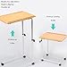 Adjustable Tray Table with Wheels, C-Shaped Overbed Table for Laptop, Bedside Desk with Holder Slot, Portable Desk for Sofa & Hospital Bed