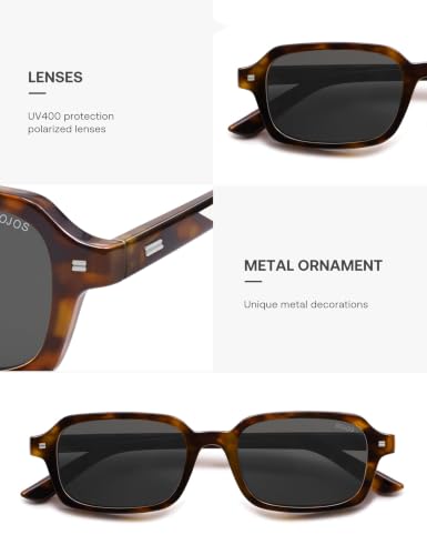 Image of SOJOS Trendy Rectangle Polarized Sunglasses Womens Mens SJ2610