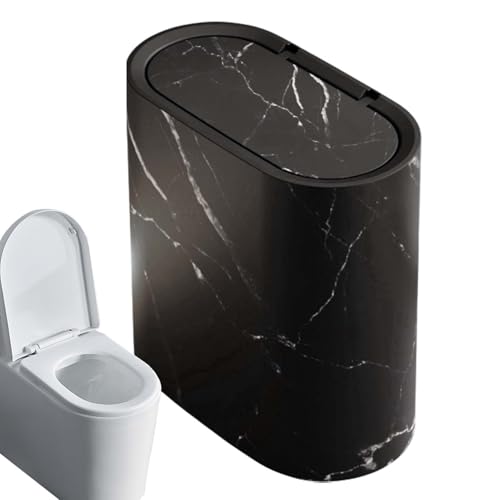Cubo de basura de baño con tapa y diseño extraíble delgado para el hogar 6