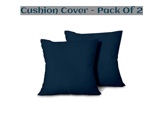 Image of Premium Polyester Fiber Cushion Fillers - Pack of 2 Pcs | 24 x 24 Inches | Navy Blue| Cushions, Sofa Pillow, Cushion for Sofa, Cushion for Bed, Decorative Pillow, Pillow for Support