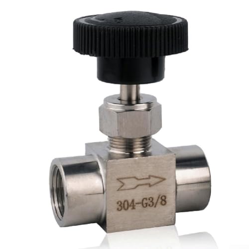 Leak Proof Inner Wire Through Needle Valve, 304 Stainless Steel Needle Valve Internal Screw Valve for Industrial or Laboratory Experiments(1/2)