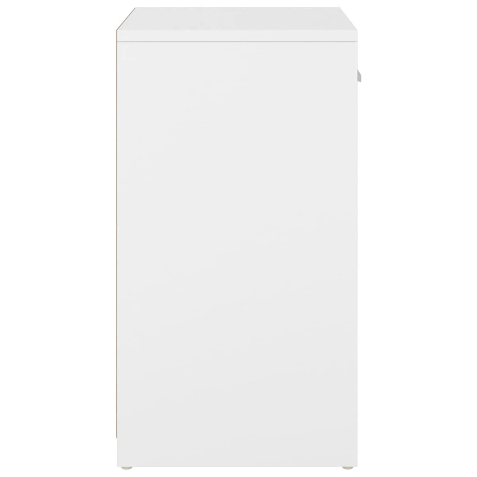 Gecheer Panca Portascarpe Ingresso Con Sgabello, Bianco E Rovere Sonoma, 94,5x31x57 Cm, Truciolato