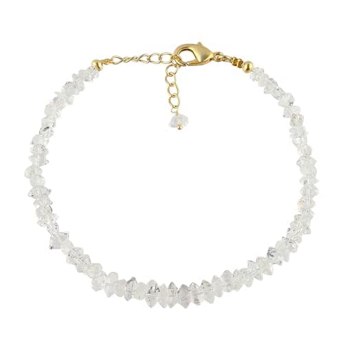 CRYSTALINES Herkimer Diamond Gemstones Bracelet, Natural