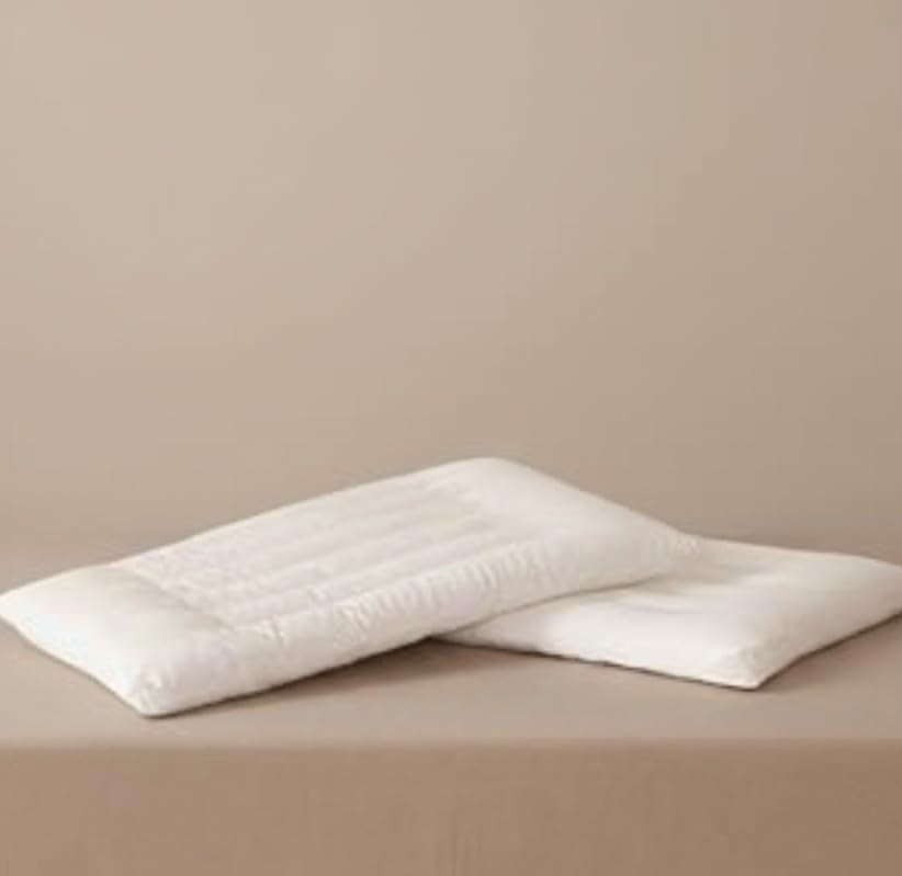 Dovishire Ultra Thin Pillow 2 cm for Adults, Pink Low-Loft Flat Pillow, Soft Cotton Slim Cushion for Back & Stomach Sleepers, Breathable Lightweight Single Pack (White)
