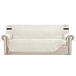 H.VERSAILTEX Reversible Sofa Slipcover Furniture Protector Water Resistant 2 Inch Wide Elastic Straps Sofa Cover Couch Covers Pets Kids Fit Sitting Width Up to 66" (Sofa: 75" x 110", Ivory/Beige)