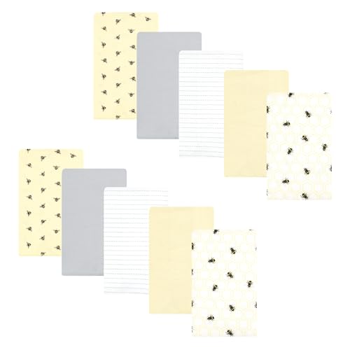Image of Hudson Baby Unisex Baby Flannel Burp Cloth 10pk, Honey Bee, One Size
