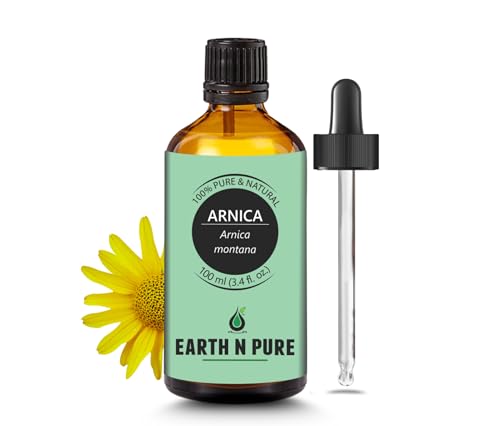 Image of Earth N Pure Arnica Montana Oil Cold Pressed, Natural and Therapeutic Grade with Glass Dropper -100 ml