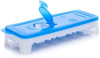 SignoraWare Ice Cube tray with TPE Easy Release base with Removable Lid | Pop-Up 14 Cubes Box for Freezer | Easy Re-filling Flip Top | Stackable | BPA free (Blue | Set 1)